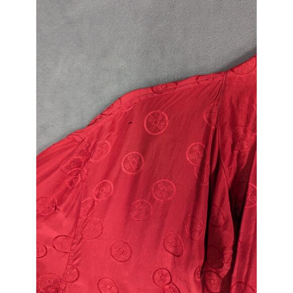 Gimbels Robe Men's Red Large Silk With Belt Vintage - Picture 5 of 11